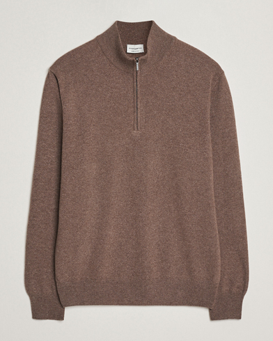 Morgano Wool/Cashmere Half-Zip Brown – Bruin