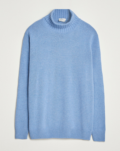 Morgano Wool/Cashmere Heavy Knit Rollneck Light Blue – Blauw