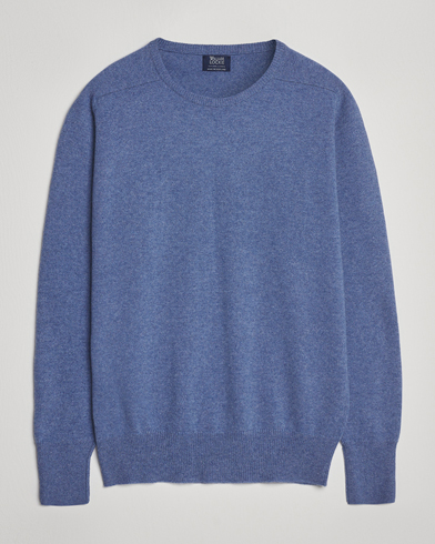 William Lockie Melrose Cashmere Crew Neck Blue – Blauw
