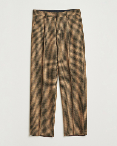 Tiger of Sweden Todne Swedish Wool Dogtooth Trousers Brown Olive – Bruin