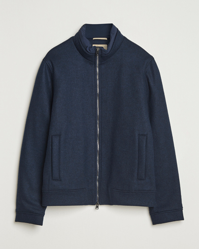 Woolrich Knitted Wool Lewis Bomber Melton Blue – Blauw