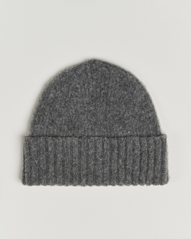 Robert Mackie Rona Ribbed Shaggy Lambswool Beanie Dark Grey – Grijs