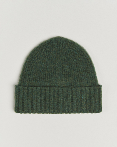 Robert Mackie Rona Ribbed Shaggy Lambswool Beanie Green – Groen