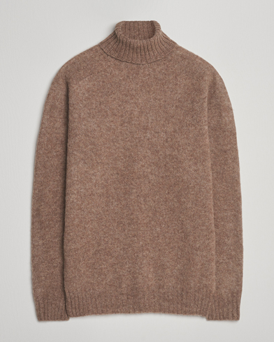 Harley Of Scotland Brushed Supersoft Lambswool Rollneck Tundra – Bruin