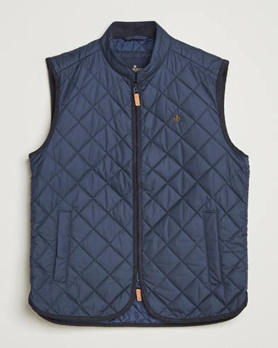 Morris Teddy Quilted Vest Navy – Blauw