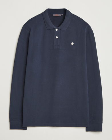 Morris Camden Long Sleeve Polo Shirt Navy – Blauw