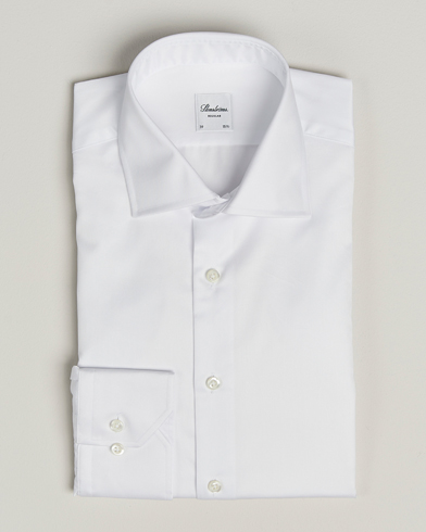 Stenströms Regular Fit Cotton Twill Shirt White – Wit