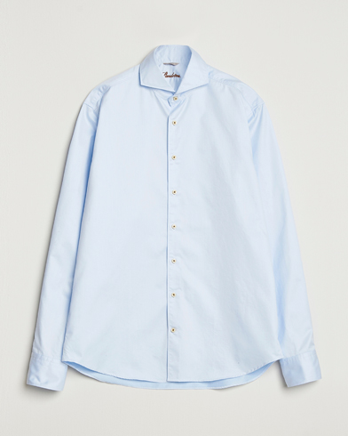 Stenströms Regular Fit Washed Cotton Plain Shirt Light Blue – Blauw