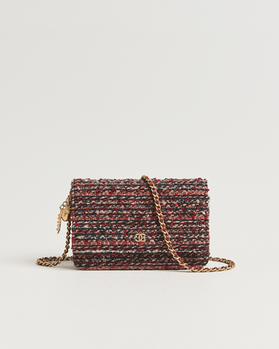 Chanel Pre-Owned Tweed Wallet On Chain Red – Rood