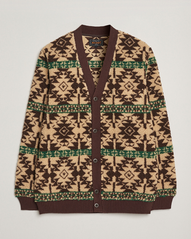 BEAMS PLUS Boa Fleece Cardigan Brown – Bruin