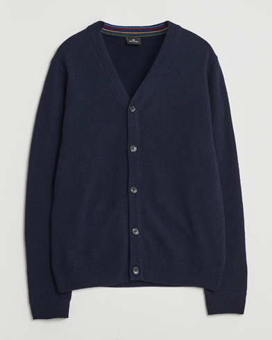 PS Paul Smith Merino Knitted Cardigan Blue – Blauw