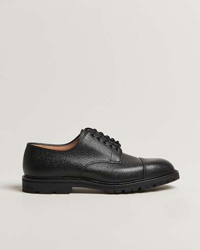 Crockett & Jones Sandhurst Derby Vibram Black Scotch Grain – Zwart