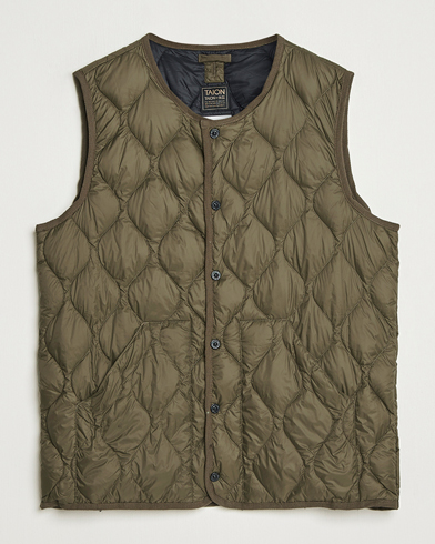 Heren | TAION | TAION Military Crew Neck Down Vest Dark Olive