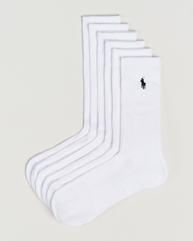 Polo Ralph Lauren 6-Pack Cotton Crew Socks White – Wit