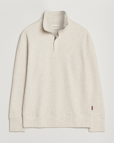 GANT Light Sacker Rib Half Zip Seed Melange – Grijs