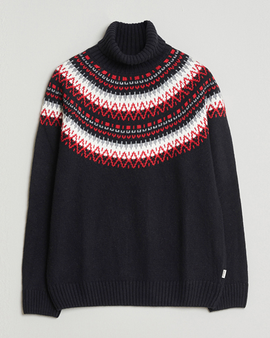 Gant Fairisle Knitted Turtleneck Black – Zwart