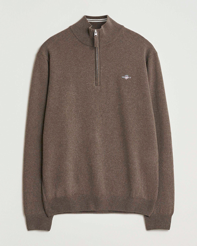 Gant Superfine Lambswool Half Zip Seawood Melange – Bruin