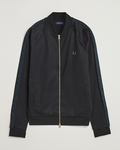 Fred Perry Blackwatch Tartan Taped Track Jacket Black – Zwart