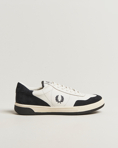 Fred Perry B11 Leather/Suede Sneaker Snow White/Navy – Wit