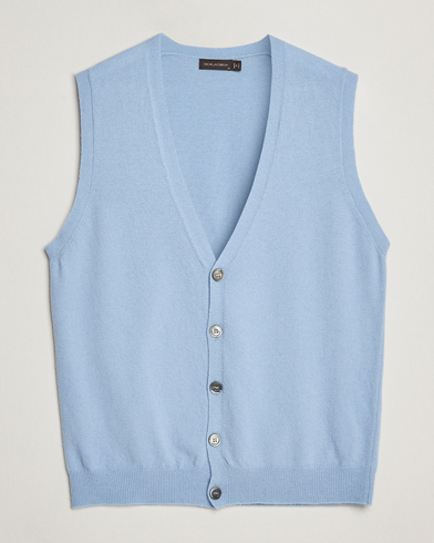 Oscar Jacobson Guiseppe Buttoned Vest Light Blue – Blauw
