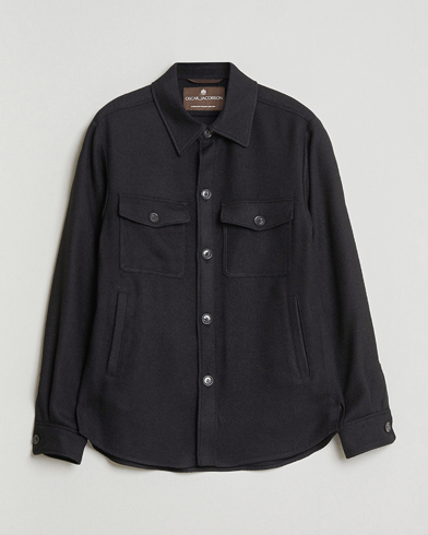 Oscar Jacobson Maverick Wool Overshirt Black – Zwart