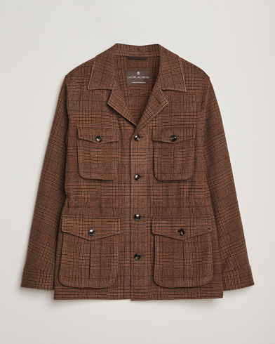Oscar Jacobson Sirolo Checked Shirt Jacket Brown – Bruin