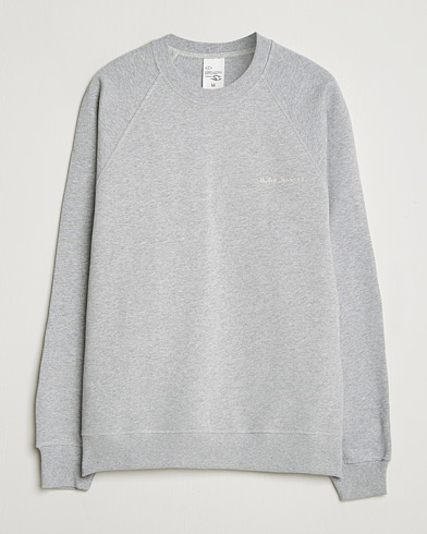 Nudie Jeans Palle Logo Crew Neck Sweatshirt Grey Melange – Grijs