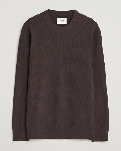 NN07 Danny Rib Knitted Crew Neck Dusky Port – Bruin