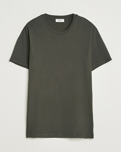 NN07 Percy Crew Neck T-Shirt Dark Army – Groen