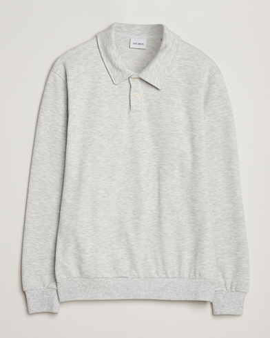 LES DEUX Ben Polo Pique Sweatshirt Snow Melange – Grijs