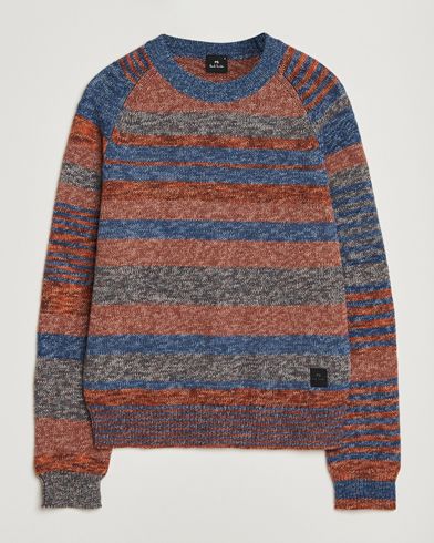 PS Paul Smith Wool Knitted Striped Sweater Red Multi – Meerkleurig