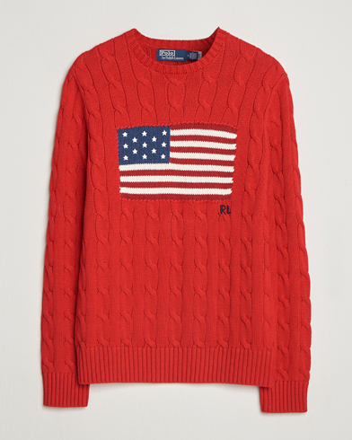 Polo Ralph Lauren Cotton Cable Flag Sweater RL 2000 Red – Rood