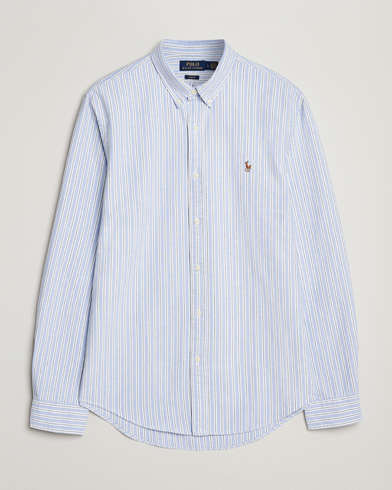 Polo Ralph Lauren Slim Fit Oxford Striped Shirt Light Blue/White – Blauw
