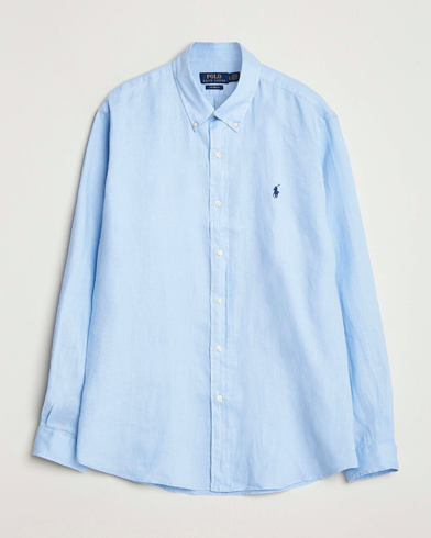 Polo Ralph Lauren Custom Fit Linen Shirt Office Blue – Blauw