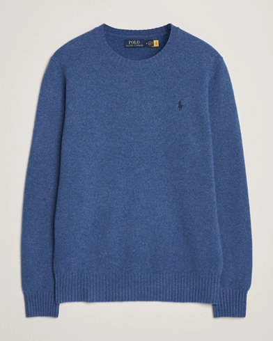 Polo Ralph Lauren Wool/Cashmere Crew Neck Seasalt Blue Heather – Blauw