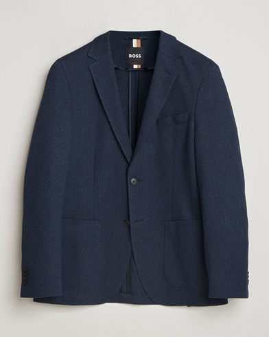 BOSS BLACK Jaye Jersey Herringbone Blazer Dark Blue – Blauw