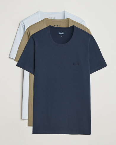 BOSS BLACK 3-Pack Crew Neck T-Shirt Green/Blue/Navy – Meerkleurig