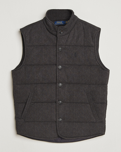 Polo Ralph Lauren Knitted Herringbone Vest Dark Charcoal Heather – Grijs