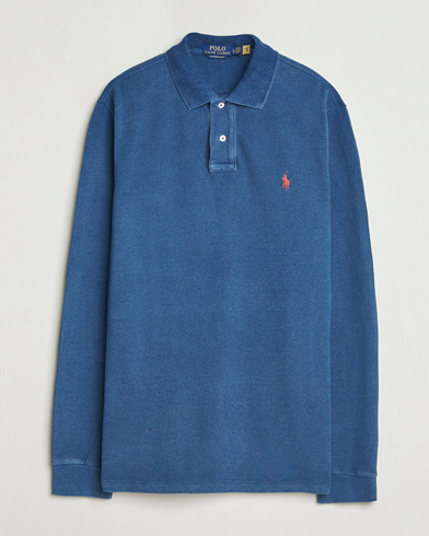 Polo Ralph Lauren Custom Slim Fit Long Sleeve Polo Shirt Medium Indigo – Blauw