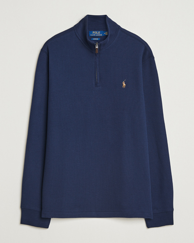 Polo Ralph Lauren Double Knitted Half Zip Cruise Navy – Blauw