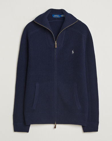 Polo Ralph Lauren Cotton/Wool Full Zip Hunter Navy – Blauw