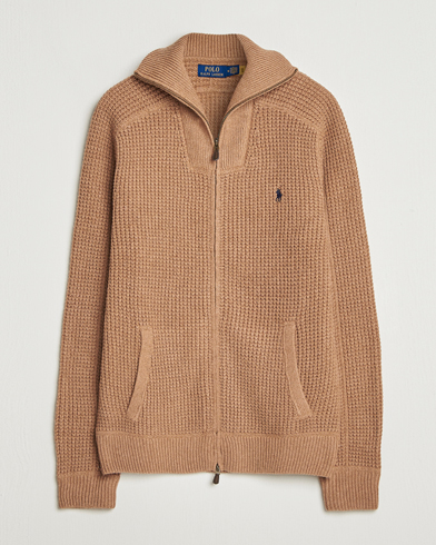 Polo Ralph Lauren Cotton/Wool Full Zip Brown Sugar Melange – Bruin