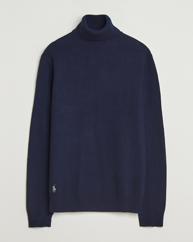 Polo Ralph Lauren Cotton/Wool Rollneck Hunter Navy – Blauw
