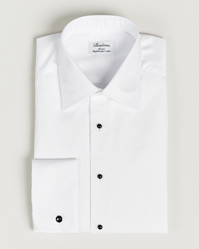 Stenströms Slimline Open Smoking Shirt White – Wit
