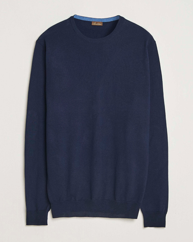 Stenströms Merino Patch Crew Neck Navy/Blue – Blauw