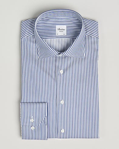 Stenströms Regular Fit Striped Cut Away Shirt White/Blue – Blauw