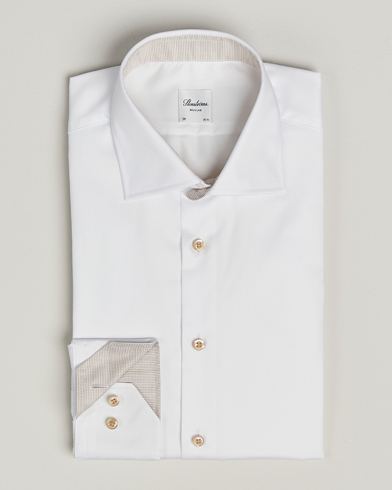 Stenströms Regular Fit Contrast Cotton Shirt White – Wit
