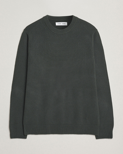 Samsøe Samsøe Isak Knitted Crew Neck Dark Evergreen – Groen