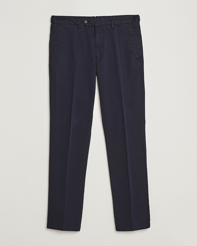 Oscar Jacobson Danwick Cotton Trousers Navy – Blauw