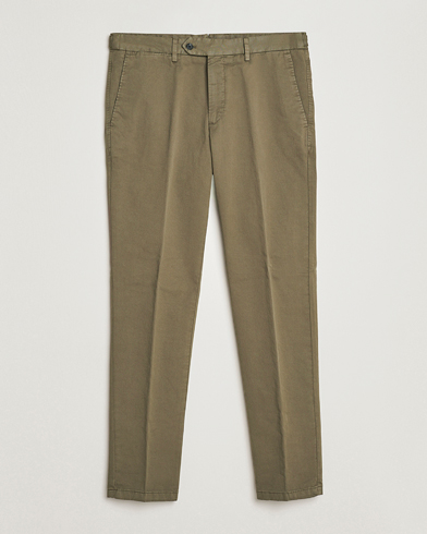 Oscar Jacobson Danwick Cotton Trousers Olive – Groen